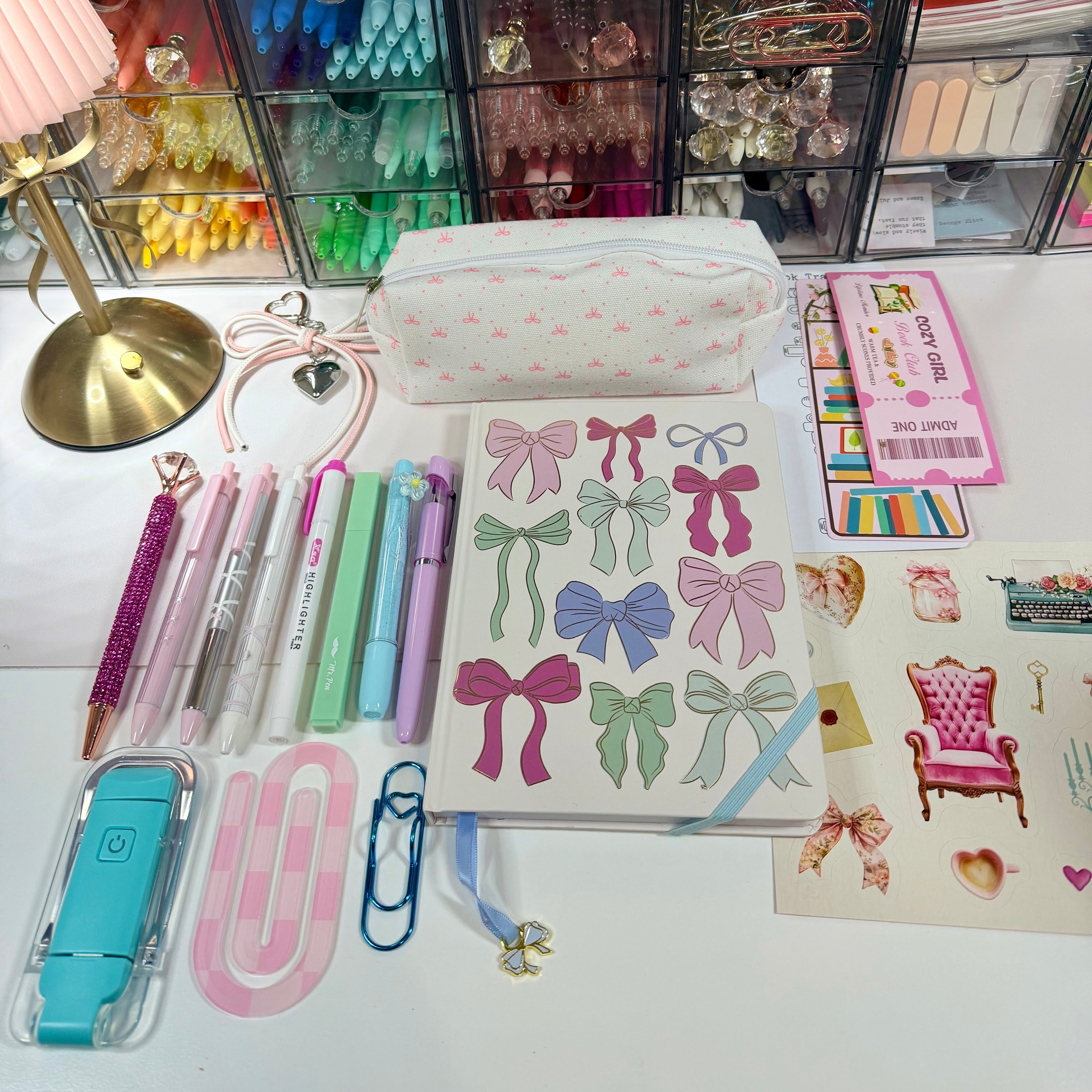 Pretty in Bows Bundle — bow-themed bookish stationery and accessories