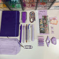 Lavender Meadow Exclusive Bundle — purple bookish stationery flatlay