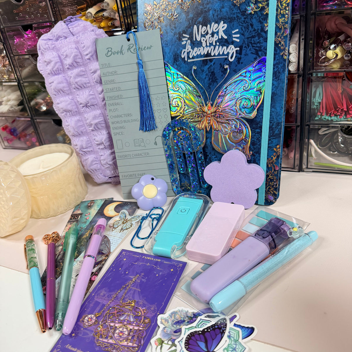 Butterfly Dreamscape bundle with shimmering butterfly journal and coordinating stationery
